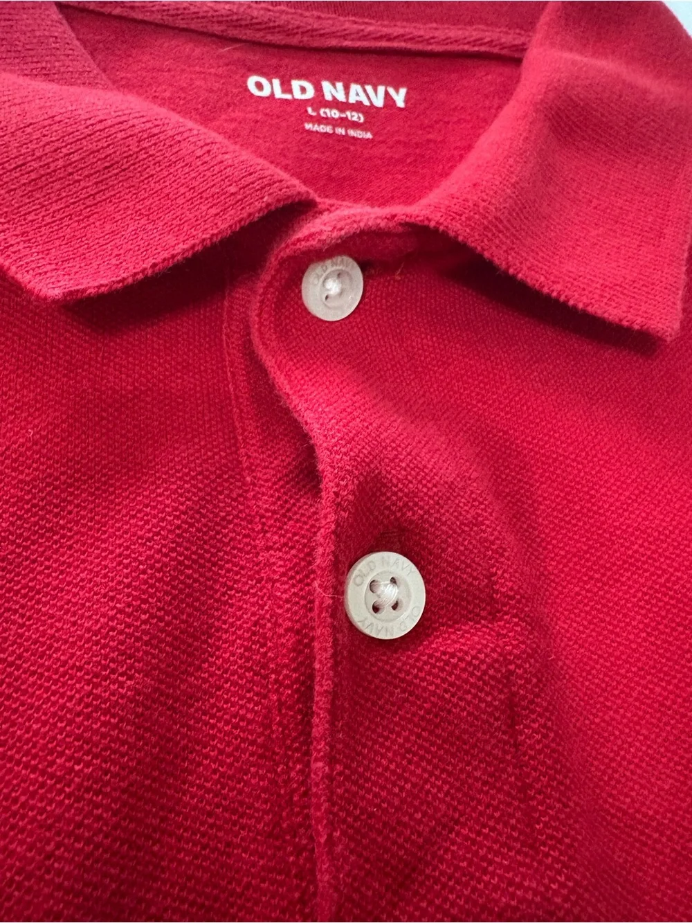 Old Navy Kid’s Long-Sleeve Red Polo Shirt